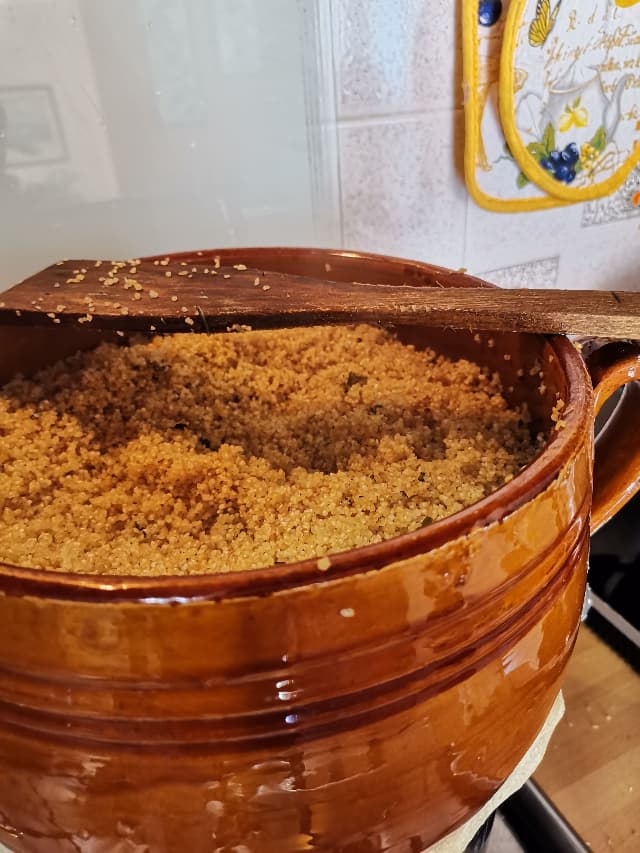 cous cous alla trapanese in cottura
